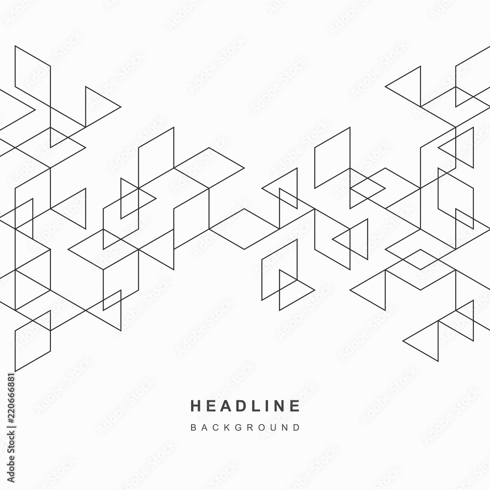 Geometric abstract background in style line art.