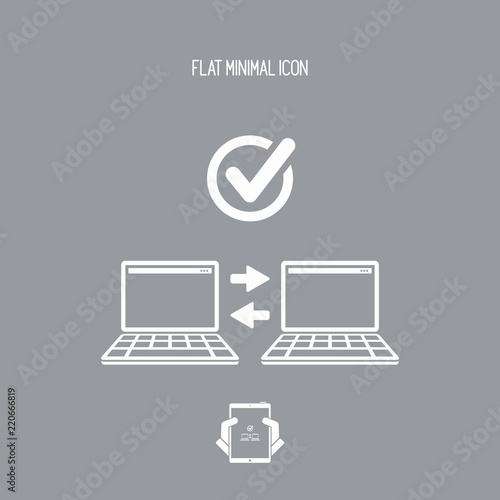 Check computer data transfer - Flat minimal icon
