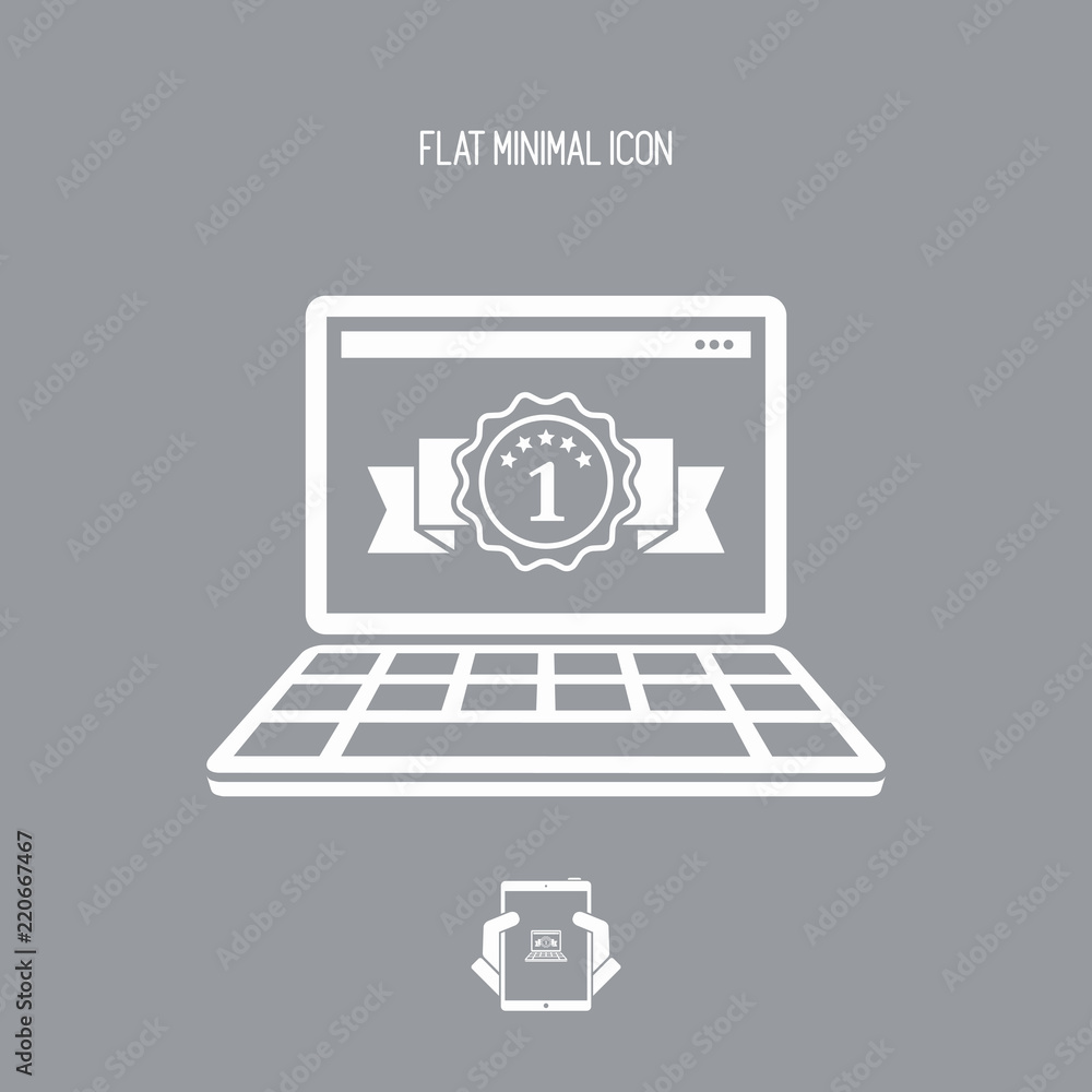 Top rated computer - Vector flat minimal icon Top rated computer - Vector flat minimal icon