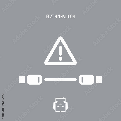 Error cable connection - Vector flat minimal icon