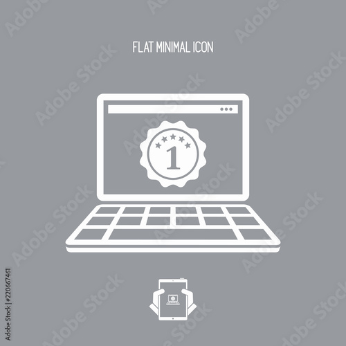 Top rated computer - Vector flat minimal icon