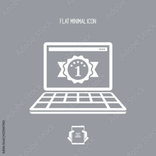 Top rated computer - Vector flat minimal icon