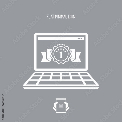 Top rated computer - Vector flat minimal icon