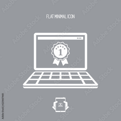 Top rated computer - Vector flat minimal icon