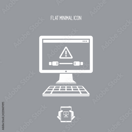 Cable connection to computer - Error alert notice - Vector flat minimal icon