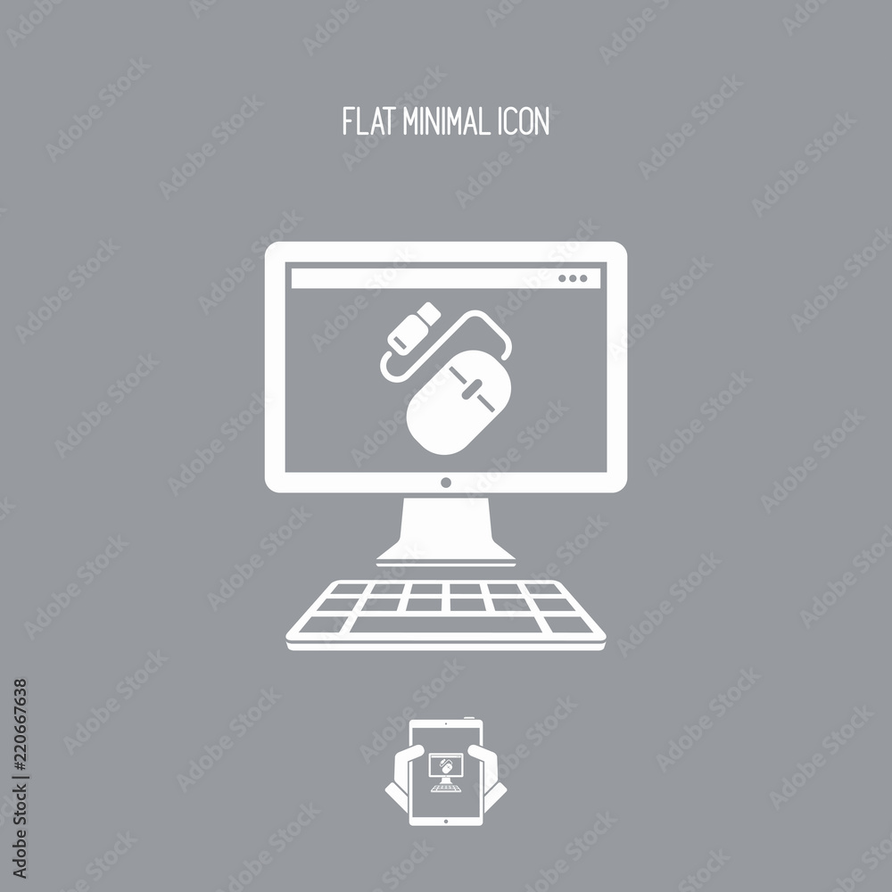 Mouse usb - Vector flat minimal icon Mouse usb - Vector flat minimal icon