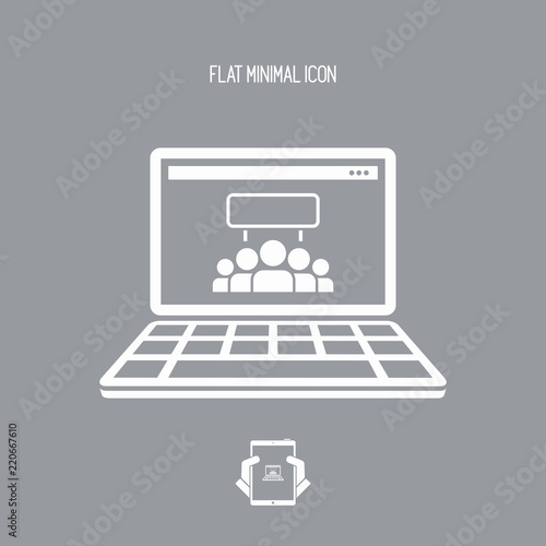 Protest group on social network - Vector flat minimal icon
