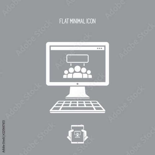 Protest group on social network - Vector flat minimal icon