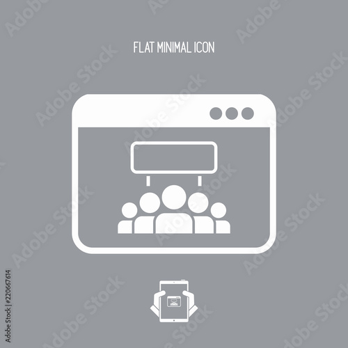 Protest group on social network - Vector flat minimal icon