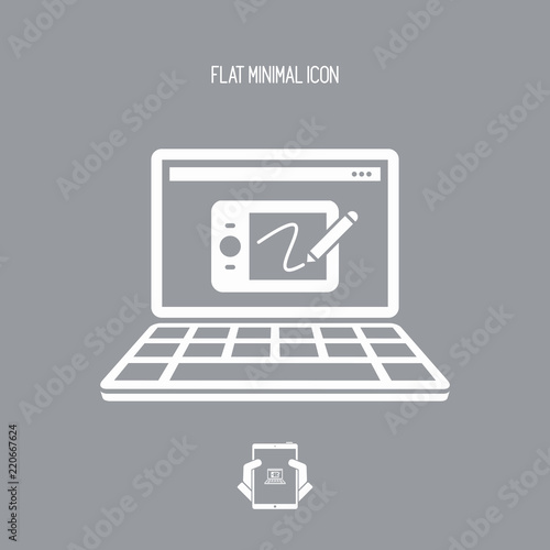Designer tablet application - Vector flat minimal icon