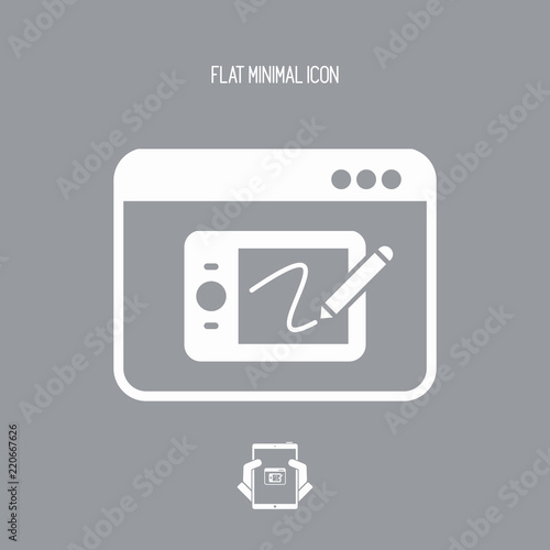 Designer tablet application - Vector flat minimal icon