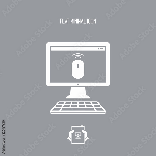 Wireless mouse - Vector flat minimal icon photo