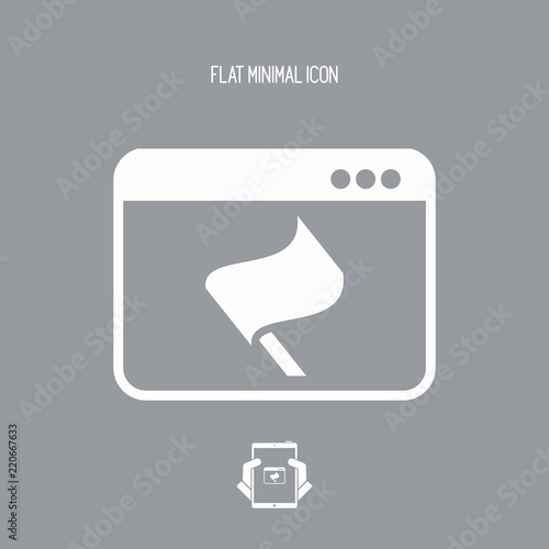 Target flag on application - Vector flat minimal icon