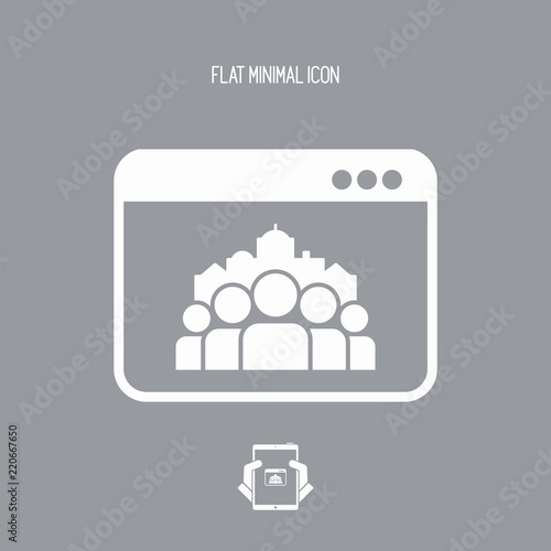 Cityscape and people community - Vector flat minimal icon