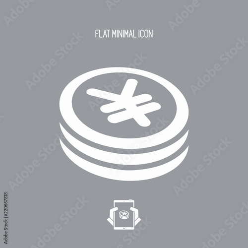 Yen coin flat icon