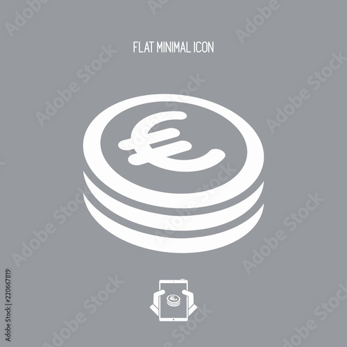Euro coin flat icon