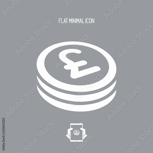 Sterling coin flat icon