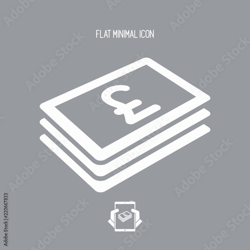 Sterling banknote flat icon