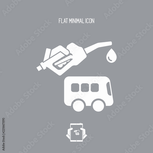 Bus fuel - Vector icon