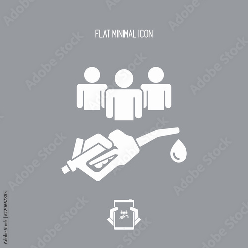 Sharing fuel cost - Vector icon