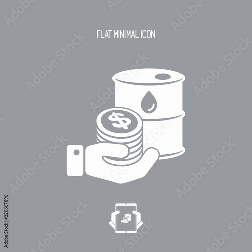 Oil prices - Vector flat icon