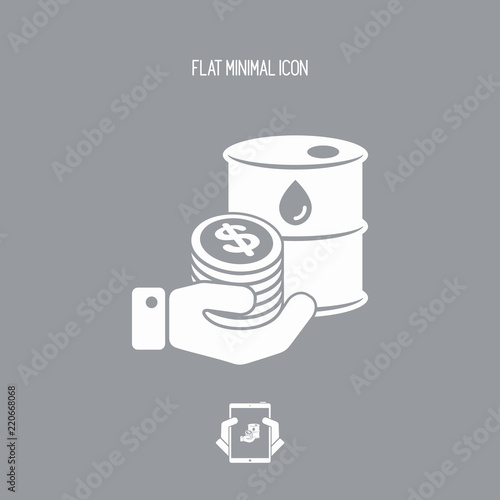 Oil price flat icon