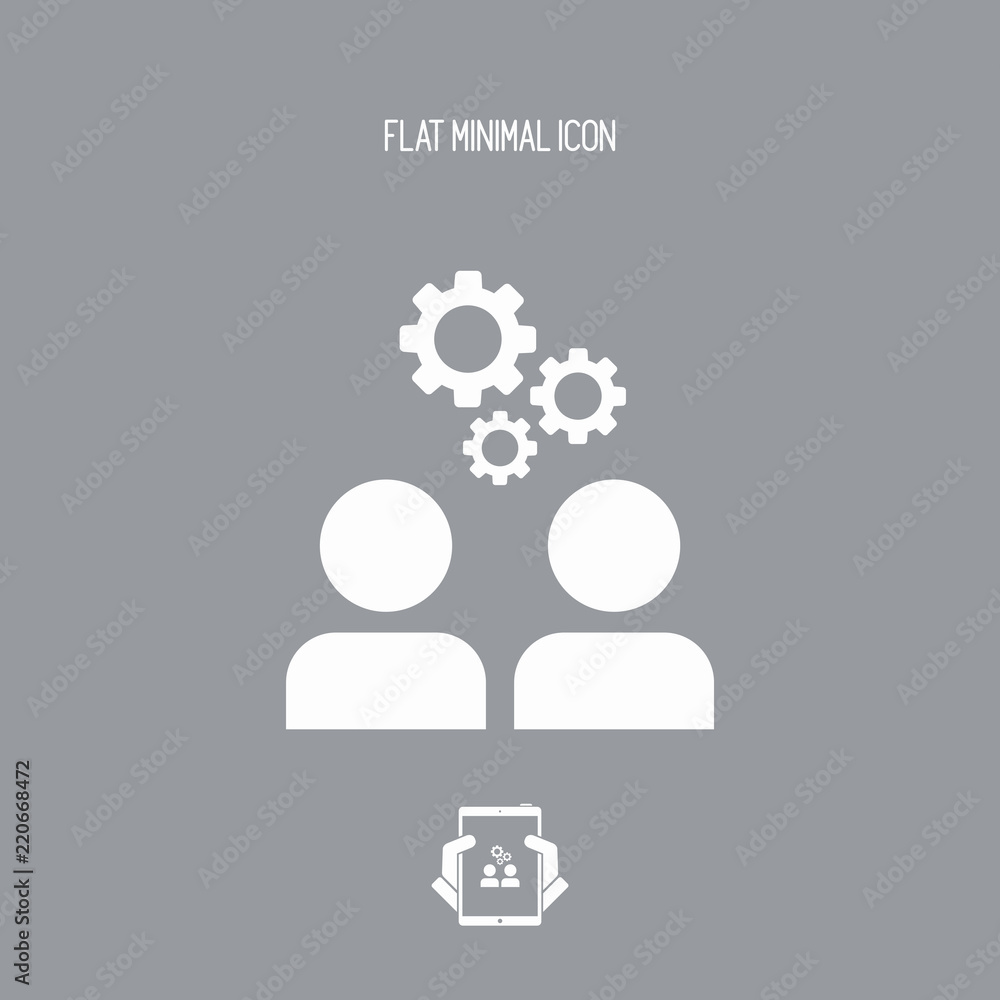 Teamwork brainstorming flat icon Teamwork brainstorming flat icon
