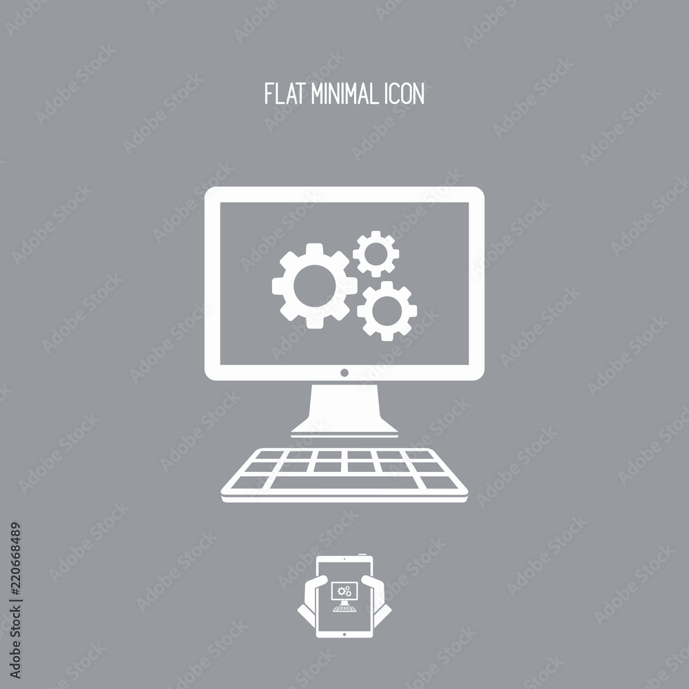 Computer settings flat icon