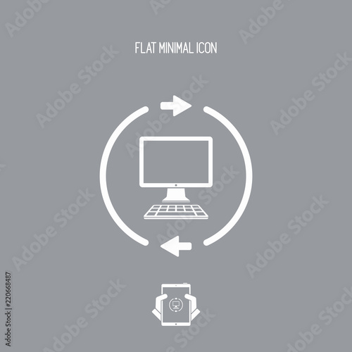 Computer synchronization flat icon
