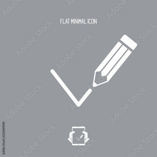 Check of approing marked with pencil