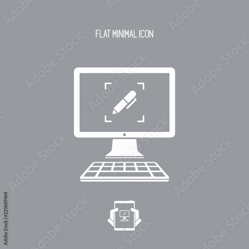 Customized computer services - Vector web icon