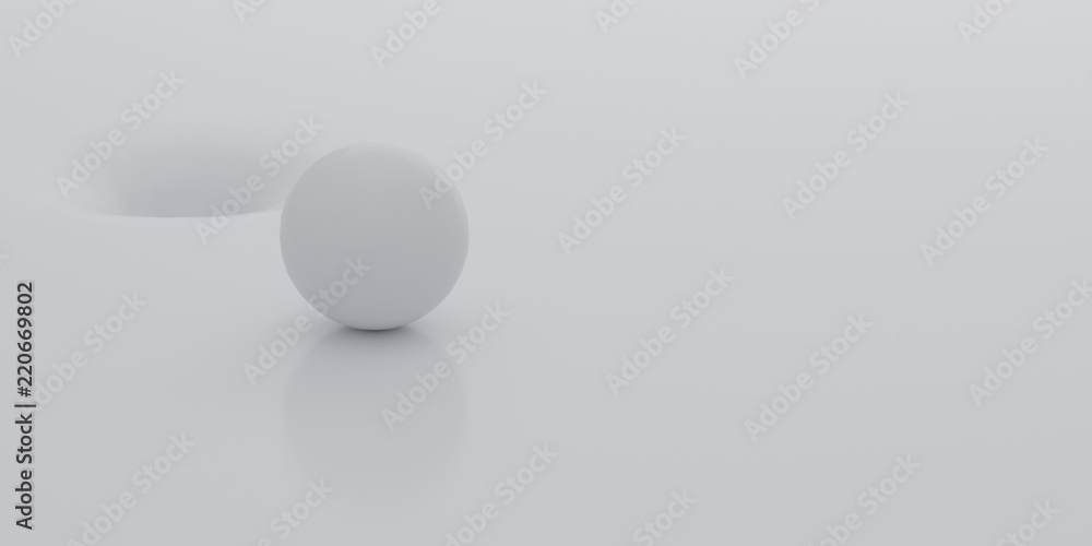 Abstract of white surface with random position of hole and white sphere ball,minimal concept,Futuristic space. 3D rendering Abstract of white surface with random position of hole and white sphere ball,minimal concept,Futuristic space. 3D rendering