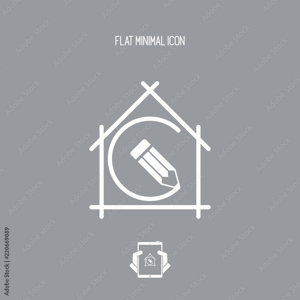 Obraz premium House planning - project design - Vector flat icon