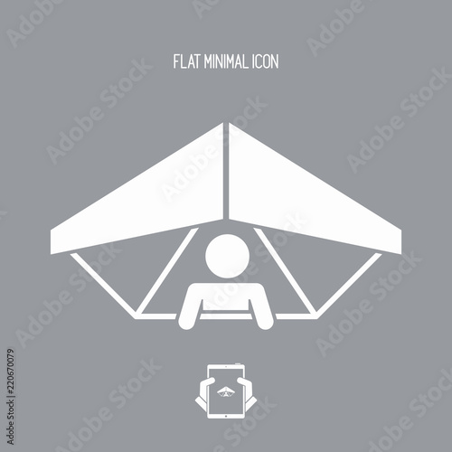 Hang glider concept - Minimal vector icon