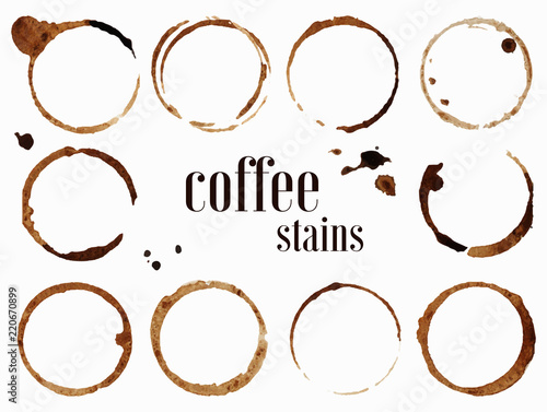 Coffee stains. Isolated vector illustration.