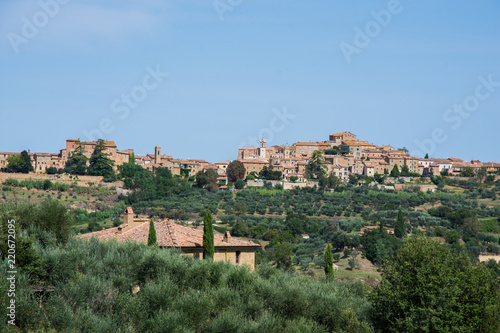 Views of the Tuscan countryside near Montisi, Italy photo