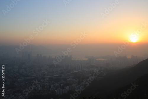 hong kong smog evening