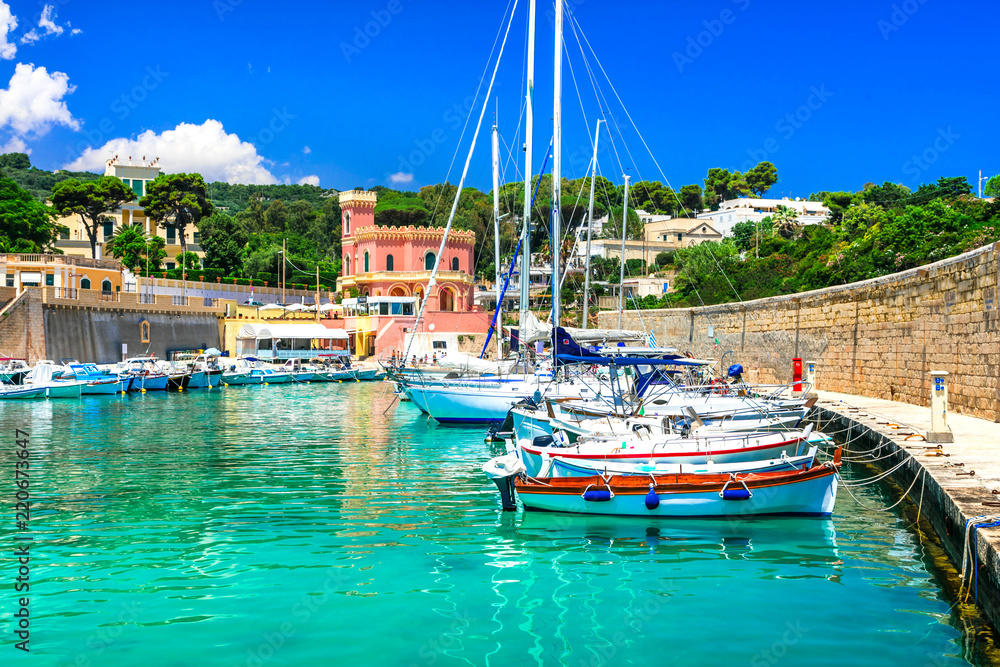 Vacation in Puglia - picturesque  Marina Serra Tricase. Salento, Italy