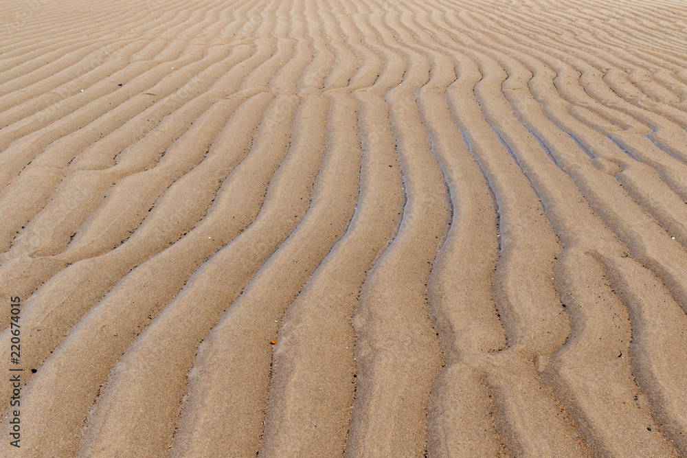 Sand rippled textured pattern created by low tide. Abstract background Sand rippled textured pattern created by low tide. Abstract background
