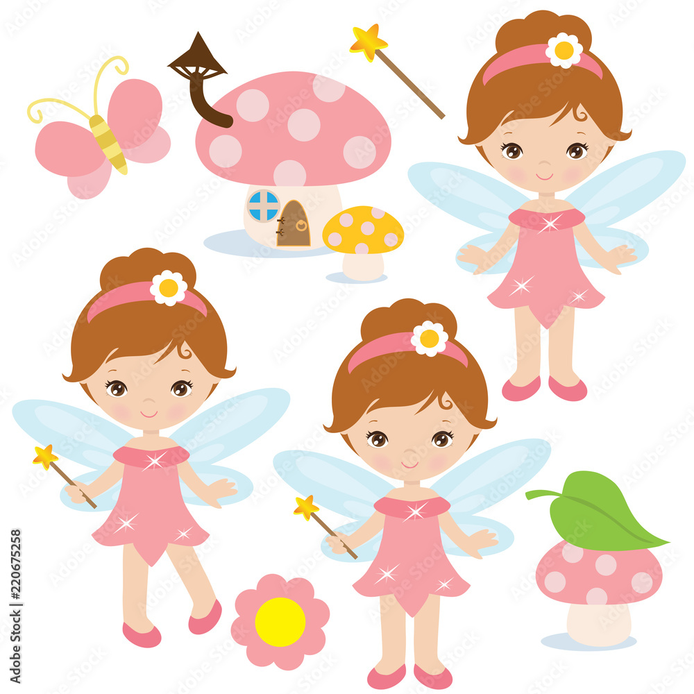 Little garden fairy vector cartoon illustration Little garden fairy vector cartoon illustration
