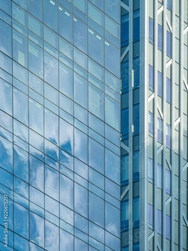 Glass of business buildings background