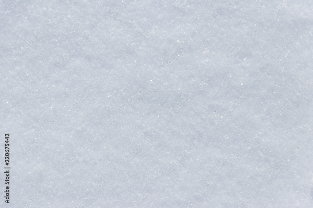 Texture of the white snow. Winter background