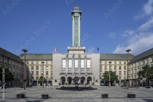 Modernist City Hall in Ostrava, Czech Republic photo