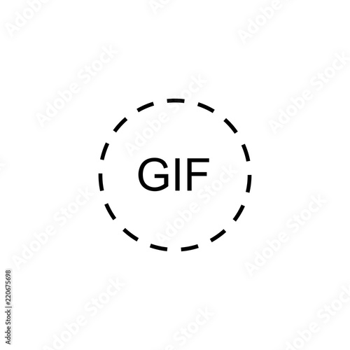 Gif line vector icon. Gif circle icon. Simple gif icon on white background. photo