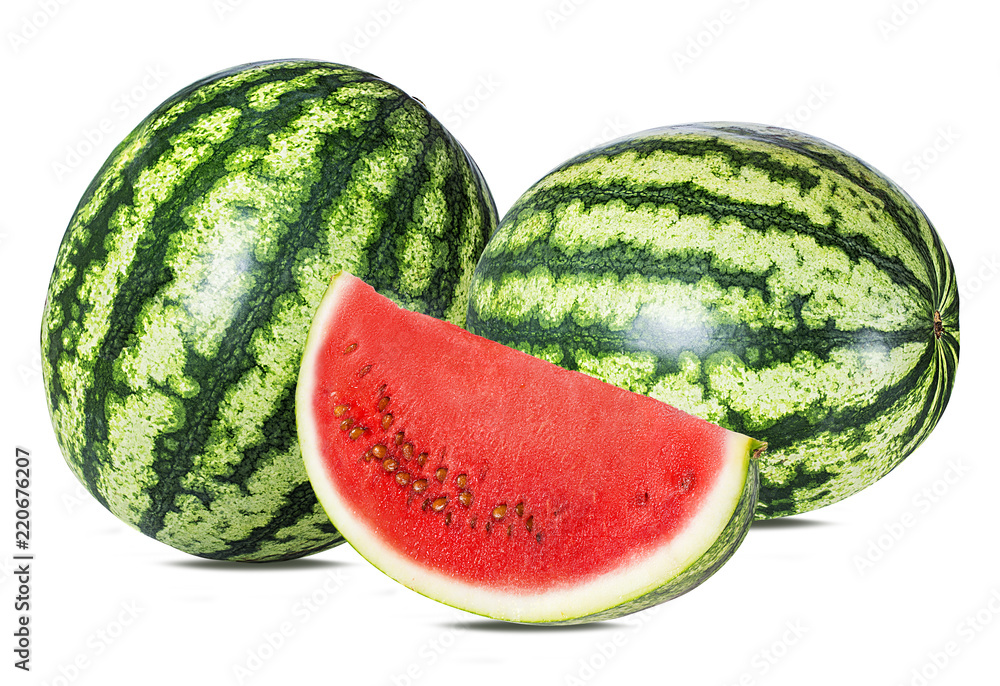 Fresh watermelon isolated on white background with clipping path Fresh watermelon isolated on white background with clipping path