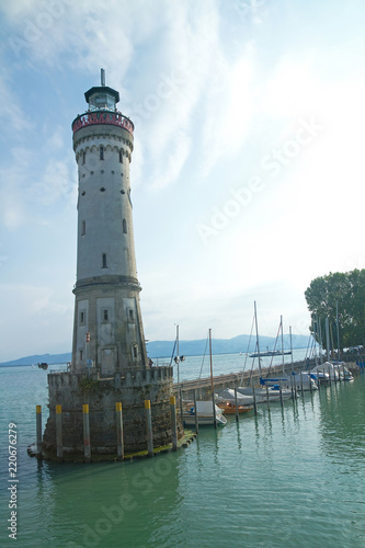 Leuchtturm im Hafen von Lindau am Bodensee
