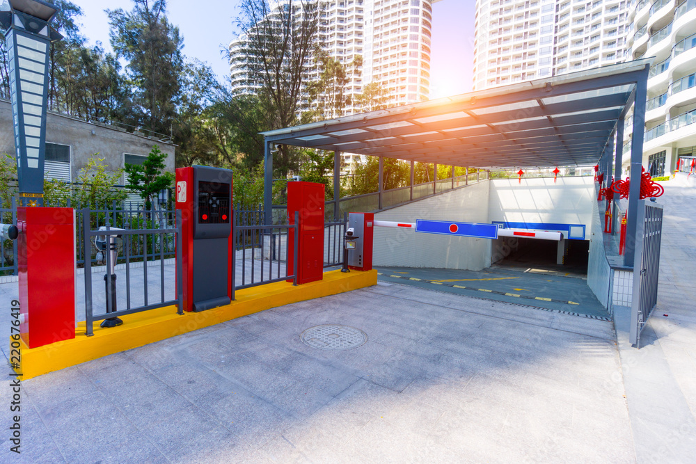 Automatic toll station in the financial center Automatic toll station in the financial center