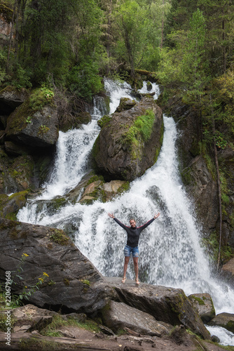 Waterfall in Altai Mountain...