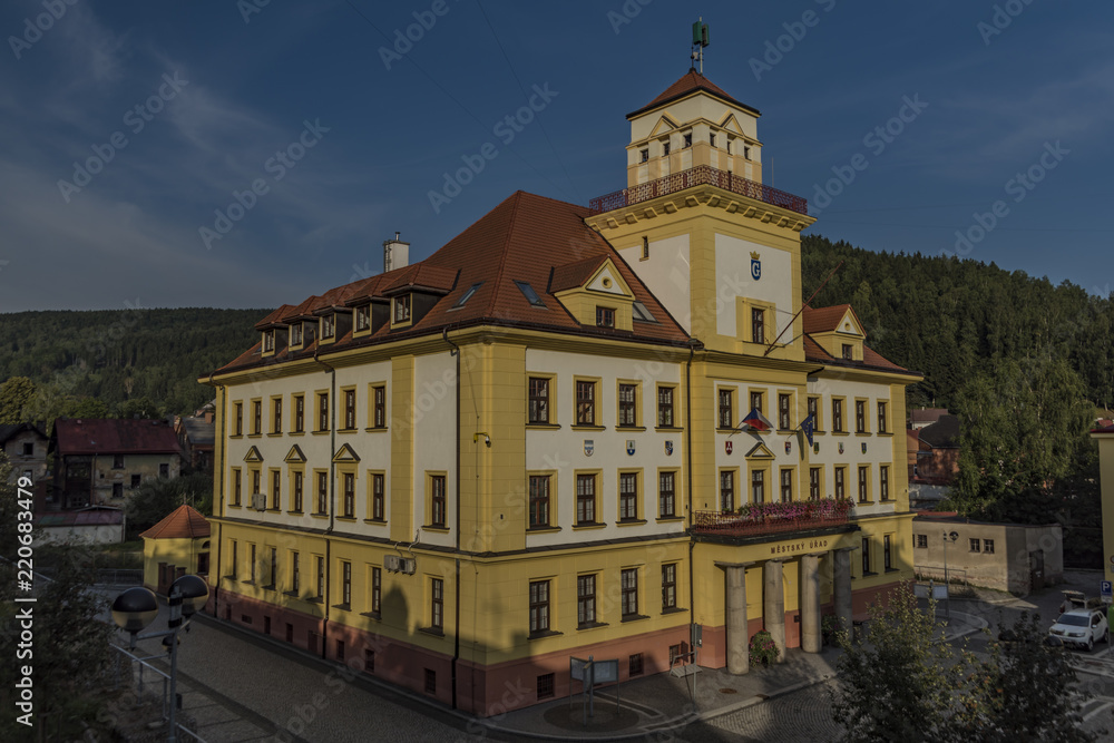 City hall in Kraslice town in Krusne mountains