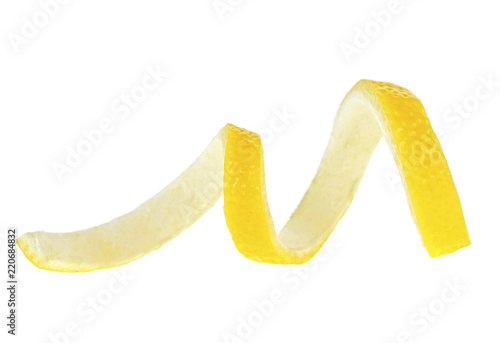 Lemon peel isolated on a white background. Vitamine C.